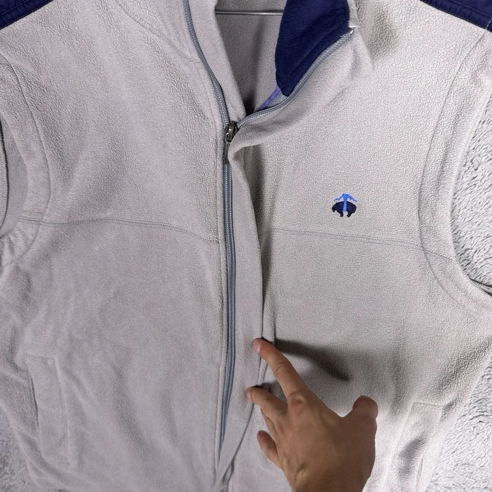 Brooks Brothers Vest Mens L Full Zip Fleece Logo Thermal Golf